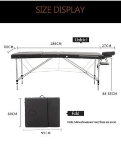 JCB CHIC Portable Massage Bed, Foldable Massage Table, Adjustable Lash Bed Tattoo Table, Aluminum Frame  Height Adjustable Salon Spa Table with Carry Case  - Image 4
