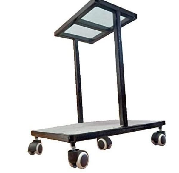 HIMAJI HIMAJI Double UPS Battery Inverter Trolly Stand for Home and Office Flat Tubular Battery in Designer Fiber Sheet 5KG Metal 1inchi Pipe movable Twin Caster Wheel Heavy duty Metal Inverter Trolley with Wheels  - Image 3