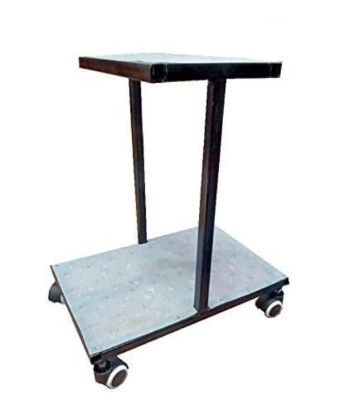HIMAJI HIMAJI Double UPS Battery Inverter Trolly Stand for Home and Office Flat Tubular Battery in Designer Fiber Sheet 5KG Metal 1inchi Pipe movable Twin Caster Wheel Heavy duty Metal Inverter Trolley with Wheels  - Image 4
