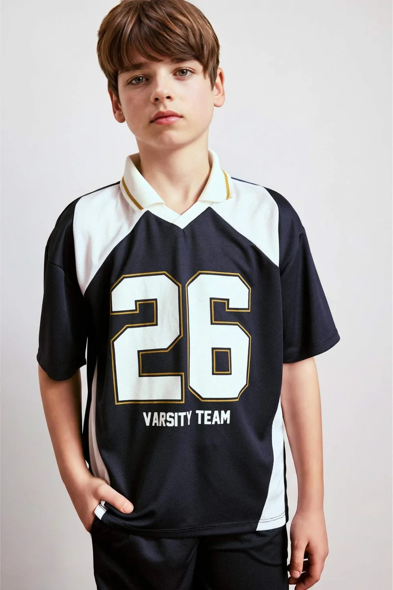 DeFacto Boy Oversize Apache Collar Polo T-Shirt
