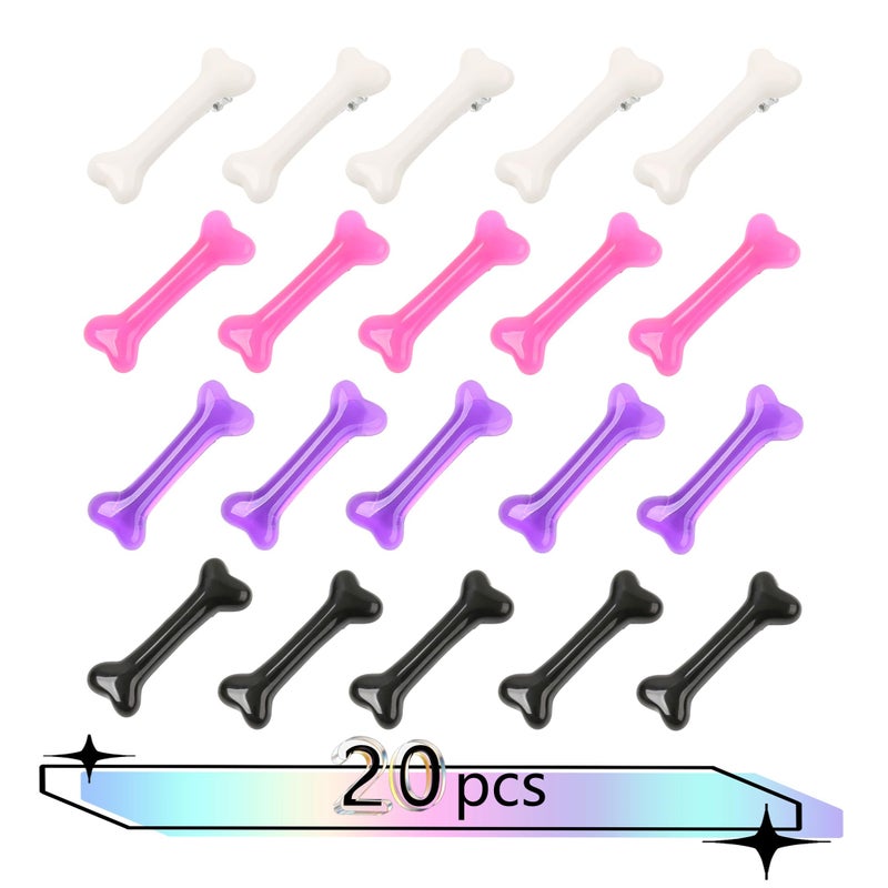 Vagocom 20Pcs Bone Hair ClipsCosplay Costume Decorative Skeleton Hairpins for Goth Accessories Halloween Hair Accessories