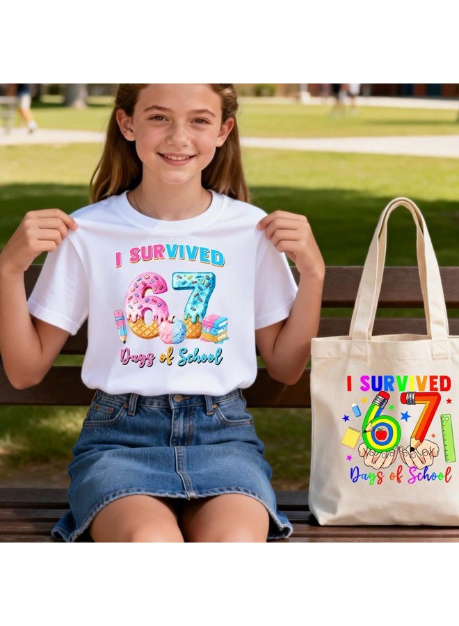 ANTING 6 Sheets I Survived 67 Days of School Iron on Heat Press Decals Stickers,Six Seven 67 Themed HTV Heat Transfer Vinyl Letter Patches for T Shirt Pillow Clothes Backpack - Image 4