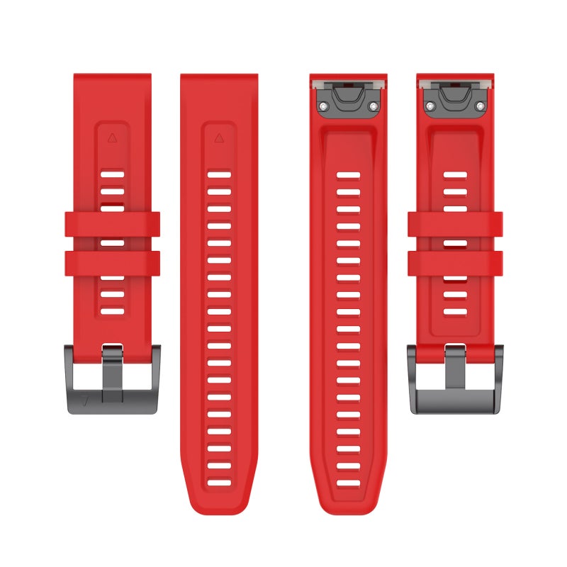 إيروريكس سوار ساعة سريع الفك من السيليكون بإبزيم أسود اللون لأجهزة Garmin Forerunner 965 / 955 / 945 / 935 (أحمر) - Image 5