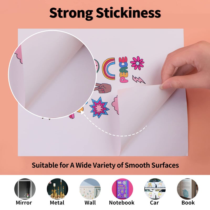 HTVRONT Printable Vinyl Sticker Paper - 30 Sheets Glossy Waterproof Sticker Paper for Inkjet Printer & Laser Printer, Dries Quickly & Tear Resistant 8.5"x11" - Image 4