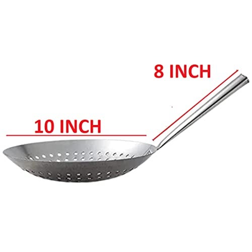 Bridge2shopping Stainless Steel Stir Fry Skimmer, Mandarin Strainer for Commercial Purpose 10 INCH Diameter - Image 2