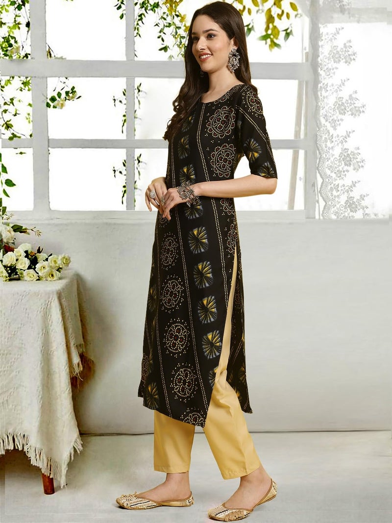 Tee Projekt Straight Kurta & Pant for Women Ethnic Kurta Set for Women (Pack of 2) - Image 3