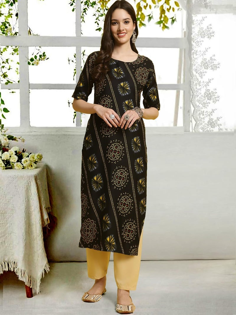 Tee Projekt Straight Kurta & Pant for Women Ethnic Kurta Set for Women (Pack of 2) - Image 2
