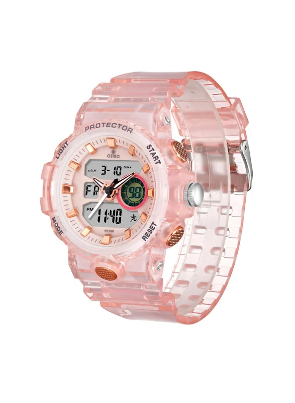 ASTRO Astro A24802-PPFF Kids Analog-Digital Display Watch & Polyurethane Strap Pink