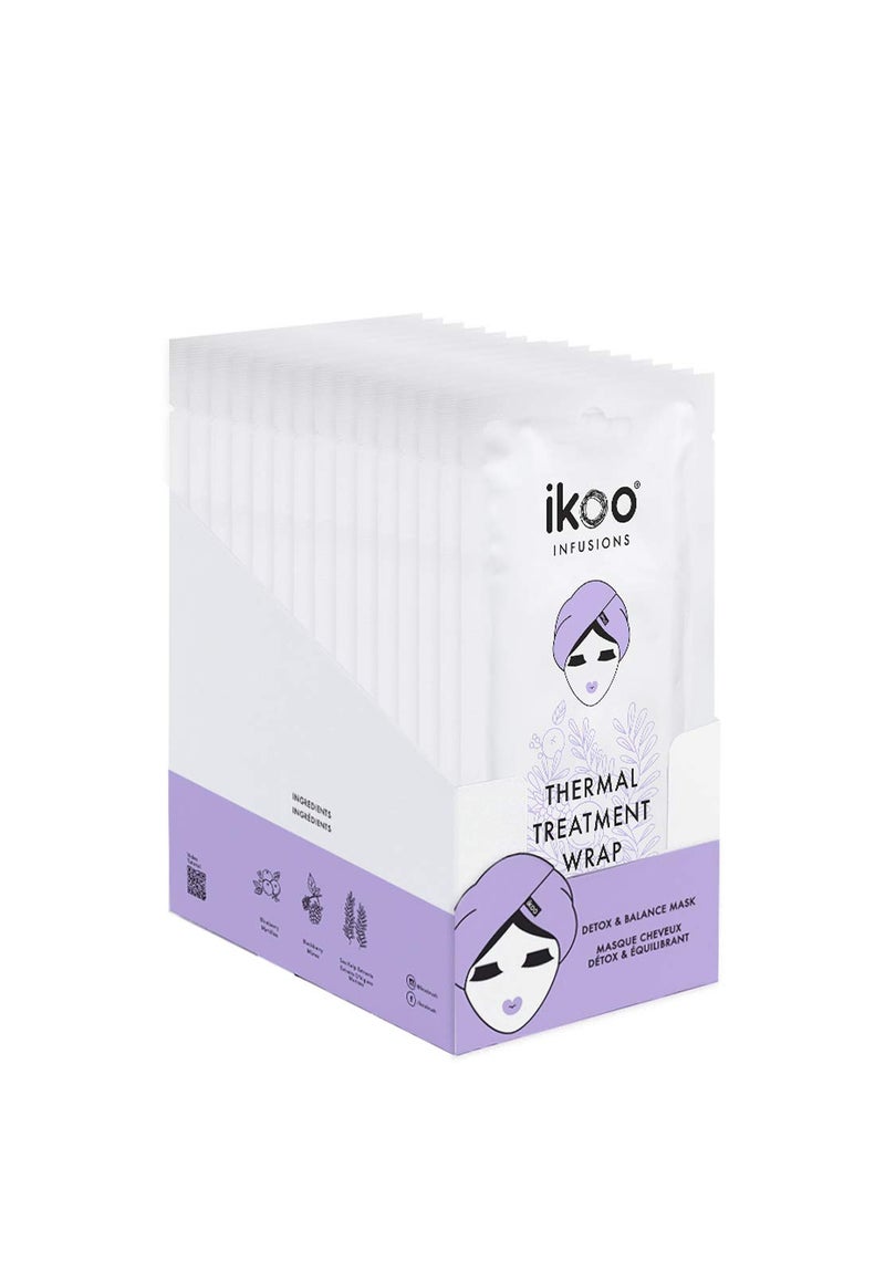 ikoo Hair Detox & Balance Thermal Treatment Wrap, Made for Excessively Dry or Damaged Hair, Deep Conditioning, Deeply Hydrates & Strengthens - 15 Pack - Image 1