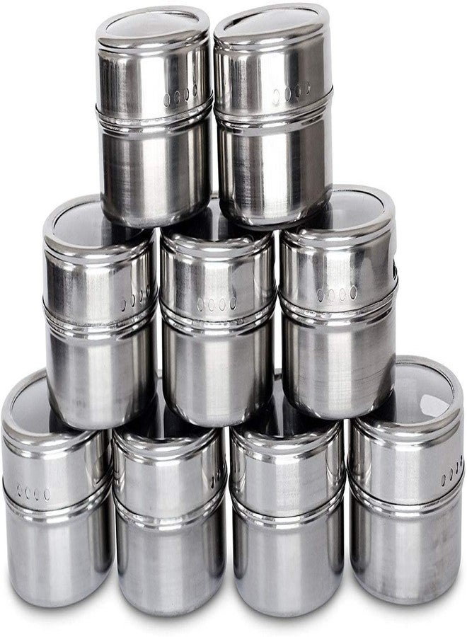 Ncry Spice Storage Jar Set with Rack Holder Stainless Steel Magnetic Round 9 pc Spice Jars & Masala Box for Kitchen & Restaurant Use | Seasoning Storage Container - Image 5