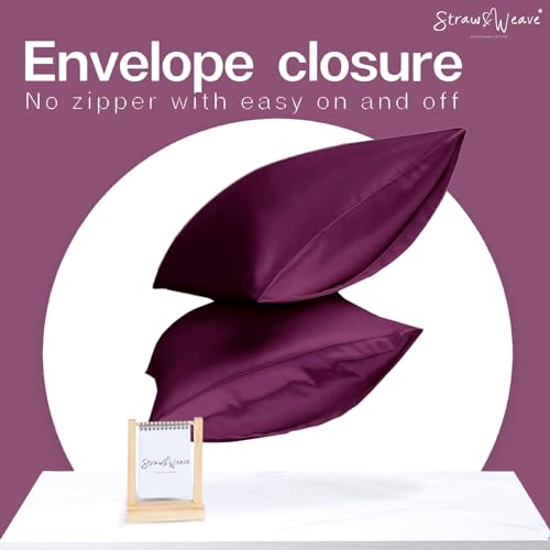 STRAW&WEAVE Solid 600 TC Satin Pillow Cover for Hair & Skin 3 Months Warranty with 2 Silk Pillow Cover & 3 Satin Scrunchies for Women Gift Items for Women Set of 2 - Image 5