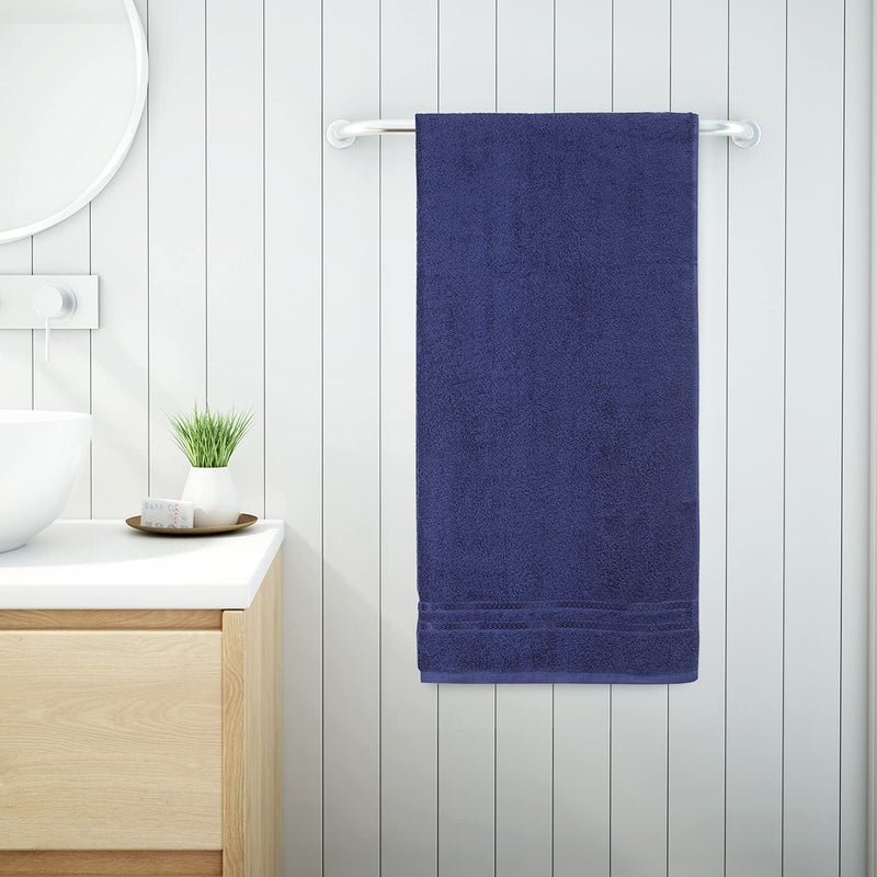 Welhome WELSPUN 100 Cotton Quik Dry Bath Towel Solid 70cmx150cm Dark Blue 380 GSM - Image 1
