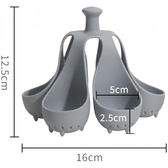 jaffiust The White Shop Silicone Egg Boiler Rack Freestanding Egg Boiler For Kitchen Storage 6 Eggs Gray - Image 3