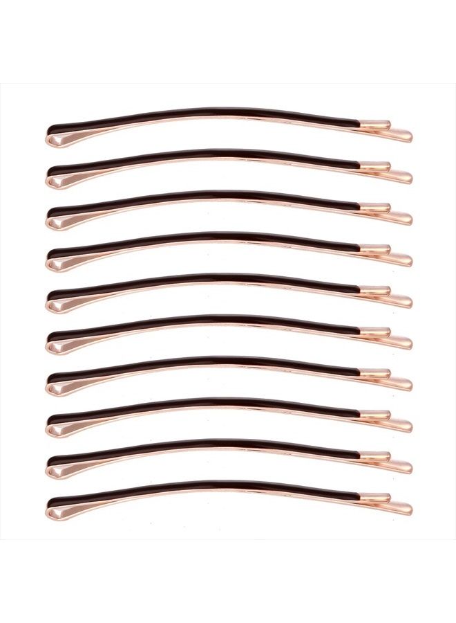 LONEEDY Yishenyishi Pack of 10 Curved Jumbo Bobby Pins,Hair Clips (Brown) - Image 1