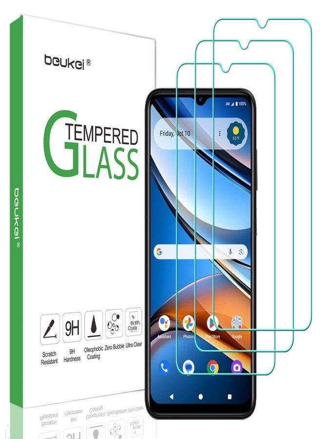 beukei (3 Pack Designed for AT&T Propel 3 5G / Cricket Icon (2026) Screen Protector Tempered Glass, Touch Sensitive, 9H Hardness - Image 1