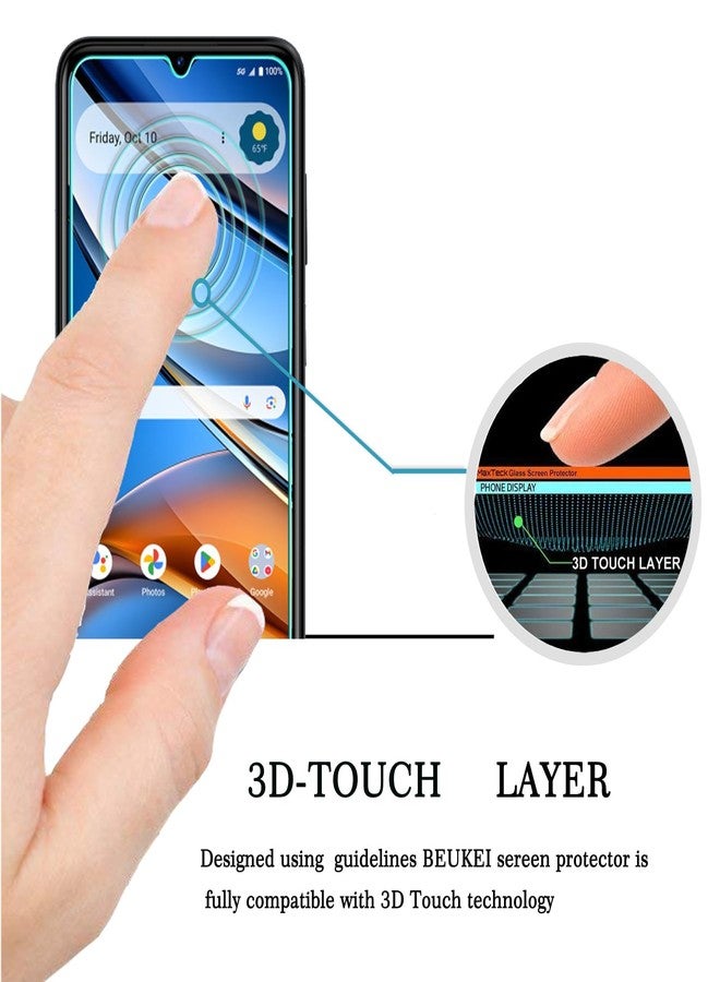 beukei (3 Pack Designed for AT&T Propel 3 5G / Cricket Icon (2026) Screen Protector Tempered Glass, Touch Sensitive, 9H Hardness - Image 2