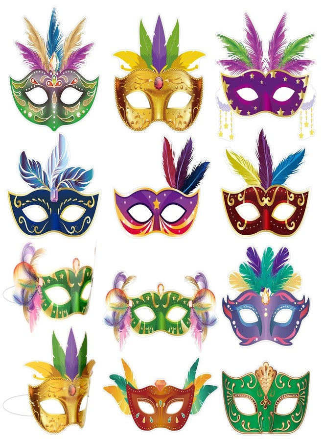 Atiloy 20 Pack Mardi Gras Masks Bulk Paper Carnival Mask Masquerade Masks for Men Women Carnival, Music, Costume Party Supplies Masquerade Party Decorations - Image 1
