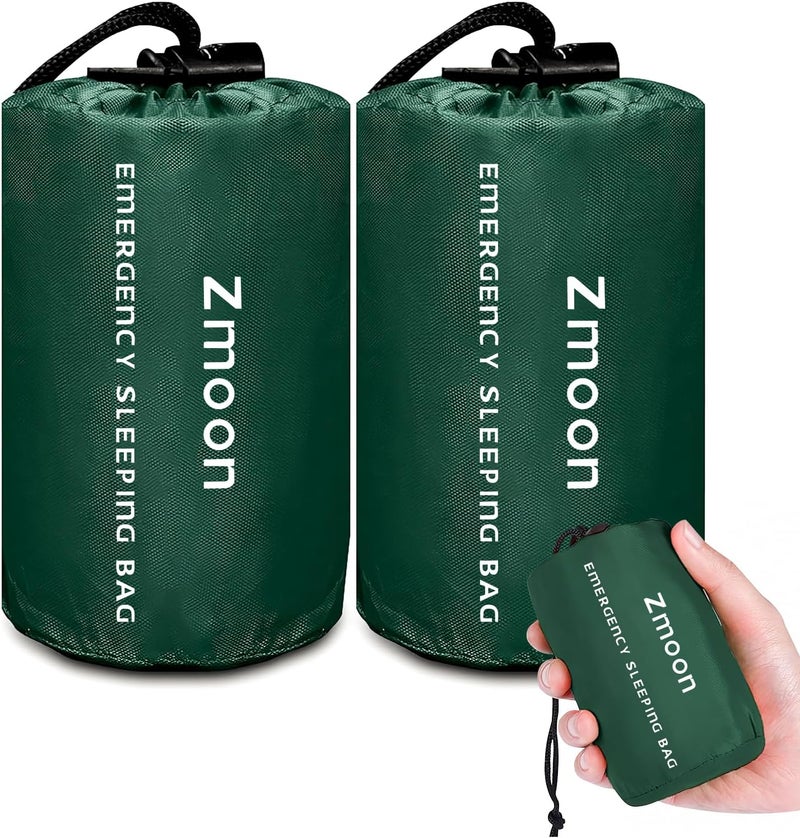 Zmoon Emergency Sleeping Bag Survival Bag, Portable Waterproof Thermal Bivy Sacks,Bivvy Bags,Camping Mylar Sleeping Bag Survival Gear Emergency Blankets Survival Shelter - Image 1