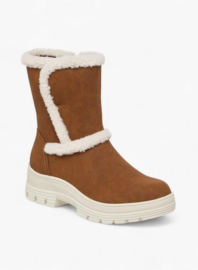 MISSY Women Fur Suede High Ankle Boots