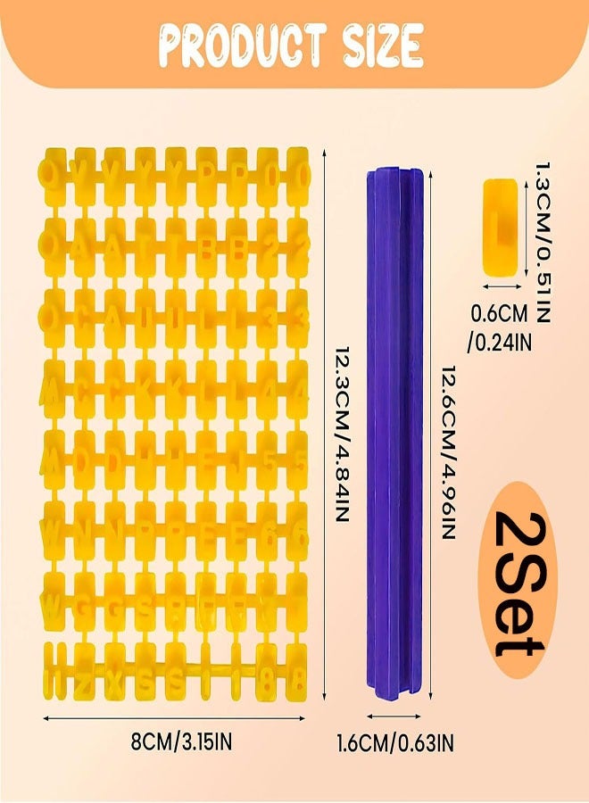 2 طقم طوابع طوابع حروف لملفات تعريف الارتباط الطينية، قالب قالب نقش الأرقام الأبجدية طوابع حلوة لتزيين الكعك في عيد الميلاد، تزيين الكعك بالرسائل - Image 2