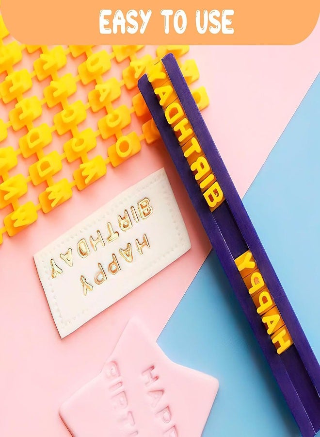 2 طقم طوابع طوابع حروف لملفات تعريف الارتباط الطينية، قالب قالب نقش الأرقام الأبجدية طوابع حلوة لتزيين الكعك في عيد الميلاد، تزيين الكعك بالرسائل - Image 5