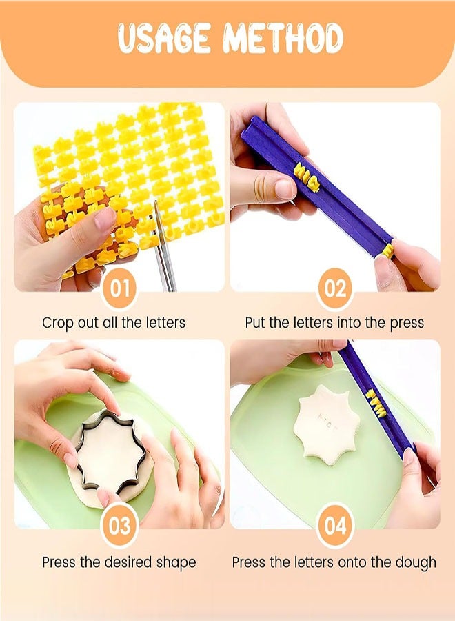 2 طقم طوابع طوابع حروف لملفات تعريف الارتباط الطينية، قالب قالب نقش الأرقام الأبجدية طوابع حلوة لتزيين الكعك في عيد الميلاد، تزيين الكعك بالرسائل - Image 4