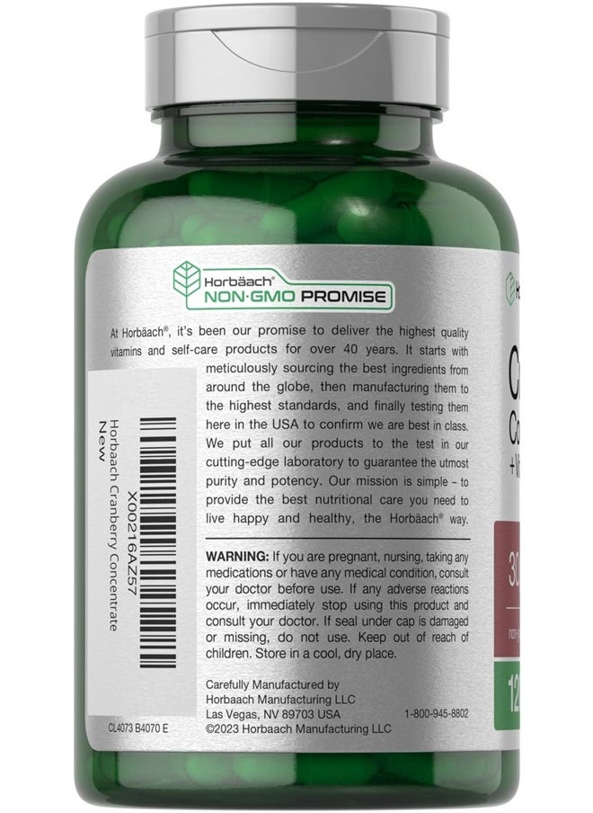 Horbaach Cranberry Concentrate Extract Pills + Vitamin C | 30,000mg | 120 Capsules | Triple Strength Ultimate Potency Formula | Non-GMO and Gluten Free Supplement  - Image 3