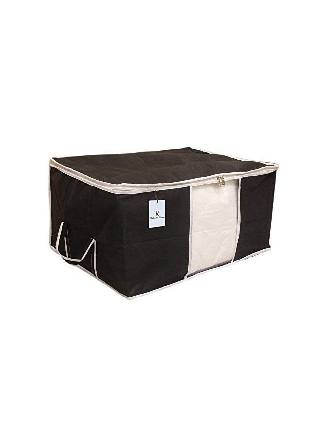 Kuber Industries - Industries Storage Bag For Comforters, blankets|Clothes Organizer|Foldable Blanket Storage|Underbed Storage Bag|3 Piece, Extra Large (Black) - Image 1
