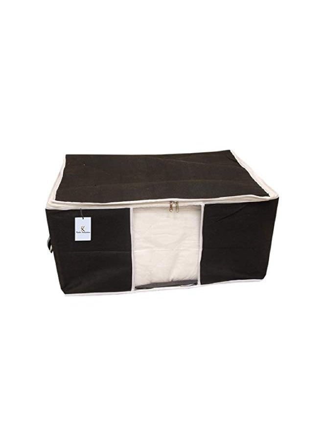 Kuber Industries - Industries Storage Bag For Comforters, blankets|Clothes Organizer|Foldable Blanket Storage|Underbed Storage Bag|3 Piece, Extra Large (Black) - Image 1