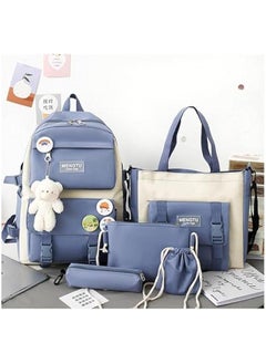 TRASSLE Backpack set 5Pcs Aesthetic School Bags backpack set with Pendant Lunch Bag,Pencil Case,Handbag,Coin Purse  - Image 2