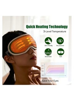 Y&D Wireless Heated Eye Mask with Temperature Control and Massage Function, Massager to Relieve Fatigue, Dry Eyes, Wheels, Dark Circles, Puffiness, Sleep Cold (Green)  - Image 5