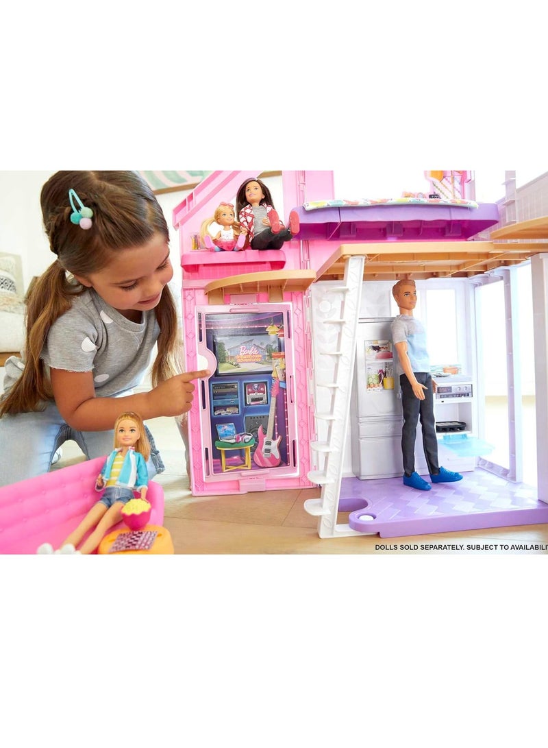 Barbie Malibu House 2-Story Dollhouse With Transformation Features And 25+ Pieces Fxg57 - Image 2