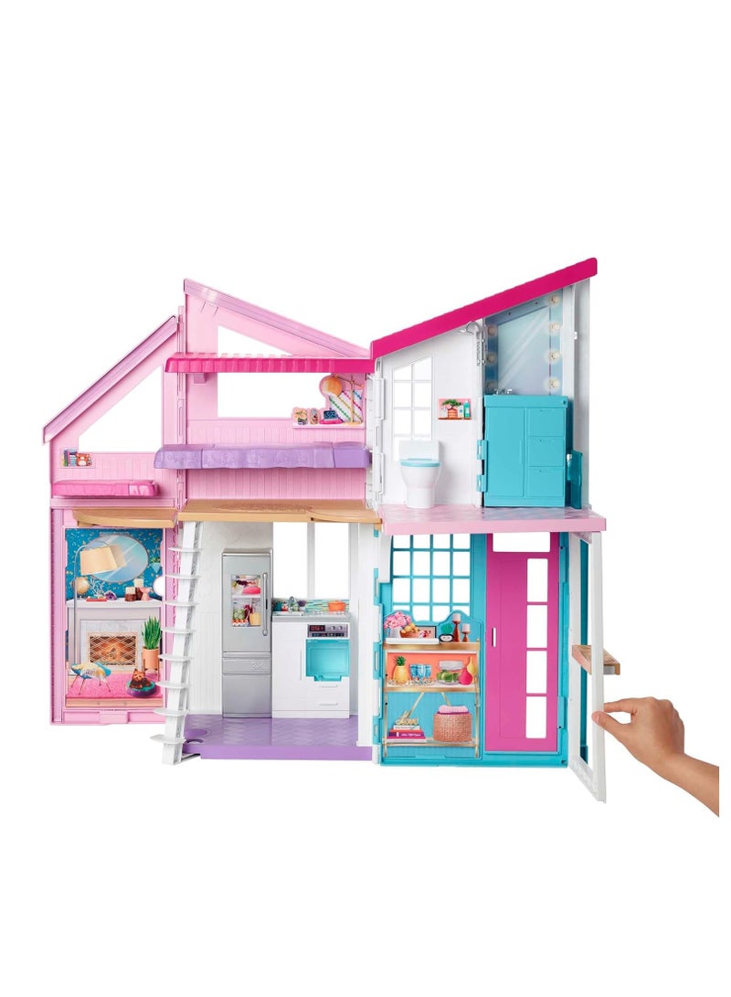 Barbie Malibu House 2-Story Dollhouse With Transformation Features And 25+ Pieces Fxg57 - Image 3
