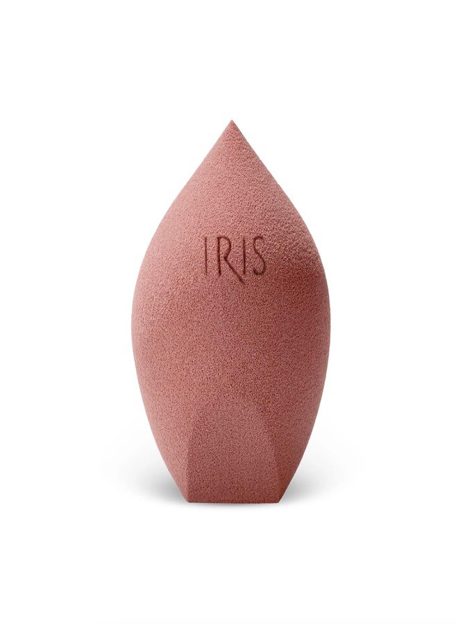 IRIS Oh So Bouncy Microfiber Makeup Sponge for Foundation, Concealer & Powder – Latex-Free Reusable Beauty Blender with Precision Tip, Soft Velvet Texture, Brick Red