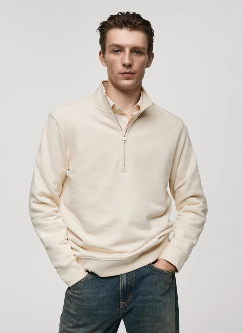 Mango Man Winny Zip Neck Sweatshirt