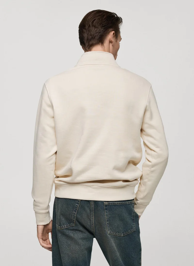 Mango Man Winny Zip Neck Sweatshirt