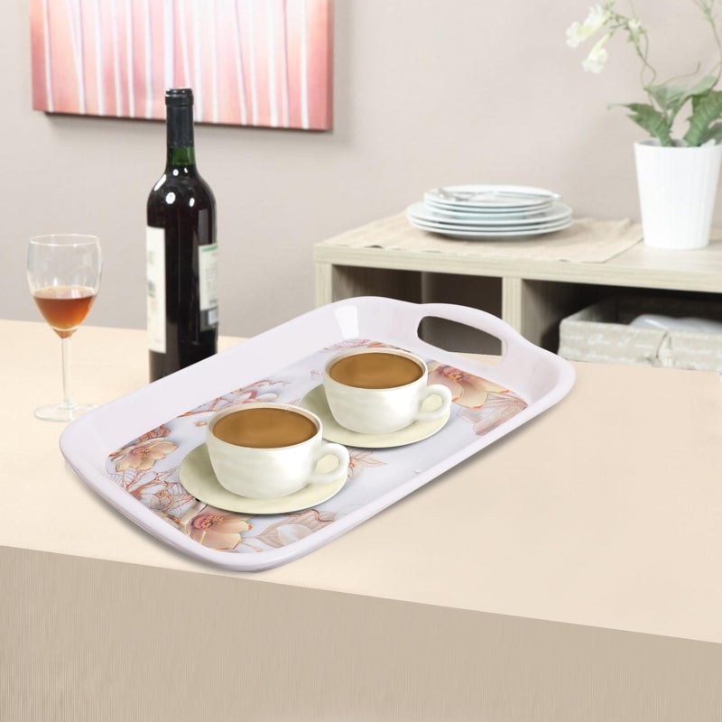 Home Pro Home-Pro - Melamine Serving Tray | Fancy Design | Ideal Tray for Serving Snacks/Tea/Coffee | Large Size Tray (44.5 * 33 cm) Pack of 2 - Image 5
