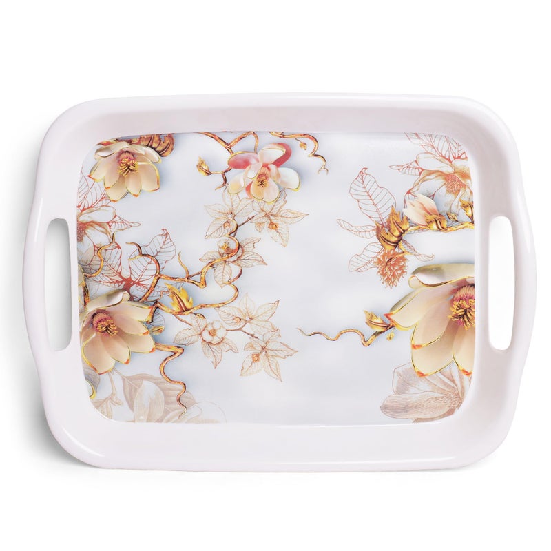 Home Pro Home-Pro - Melamine Serving Tray | Fancy Design | Ideal Tray for Serving Snacks/Tea/Coffee | Large Size Tray (44.5 * 33 cm) Pack of 2 - Image 2