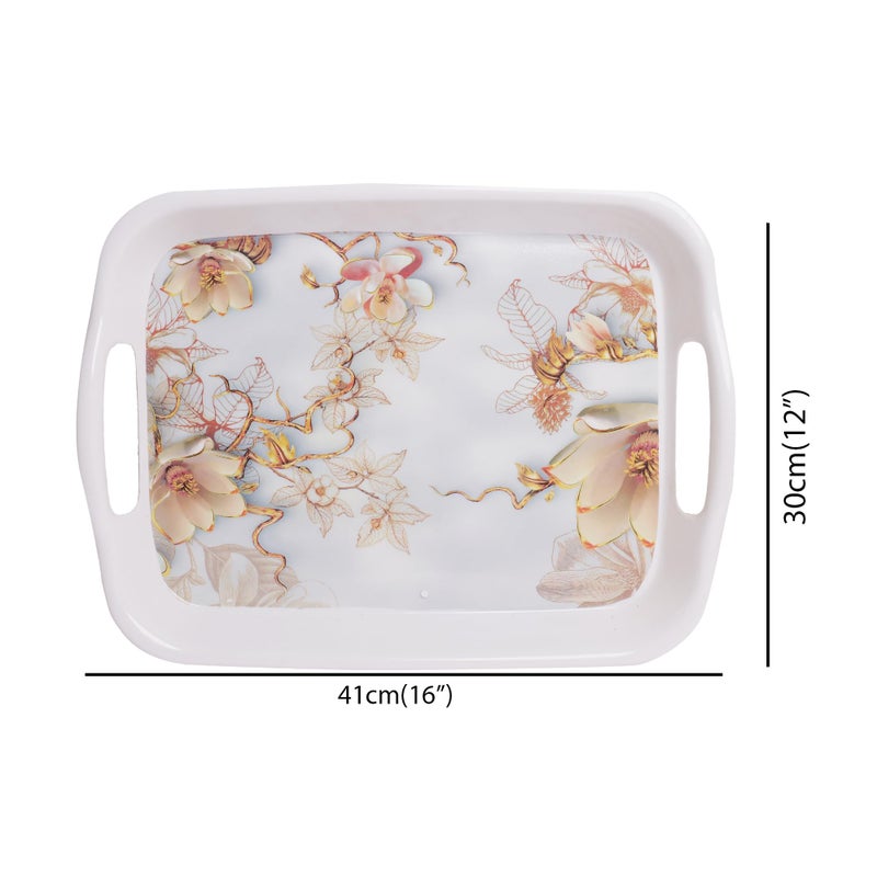 Home Pro Home-Pro - Melamine Serving Tray | Fancy Design | Ideal Tray for Serving Snacks/Tea/Coffee | Large Size Tray (44.5 * 33 cm) Pack of 2 - Image 4