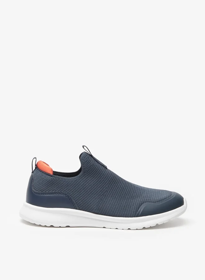 شو اكسبرس Boys Textured Slip-On Walking Shoes with Pull Tabs