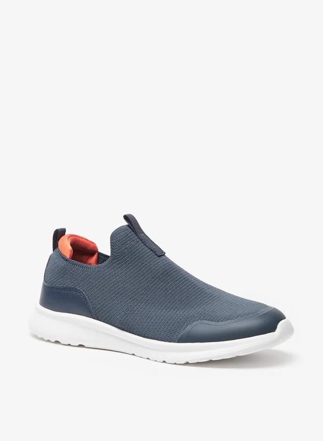 شو اكسبرس Boys Textured Slip-On Walking Shoes with Pull Tabs