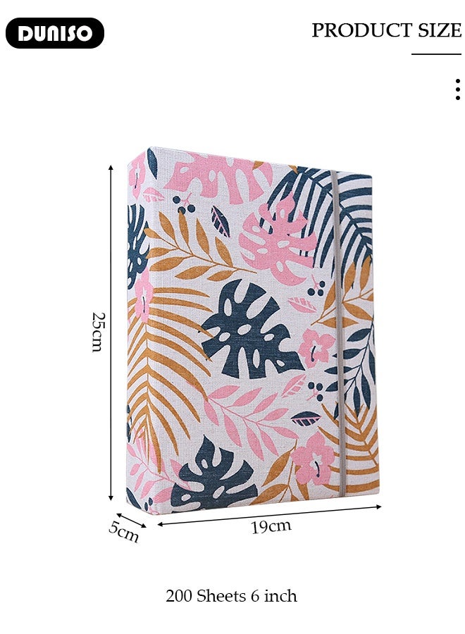 DUNISO ألبوم صور 200 جيب مقاوم للماء من الكتان لألبوم صور بحجم 4 * 6 بوصات، ألبوم صور محمول بنمط العشب للأولاد والبنات، السفر، الزفاف، العائلة - Image 5