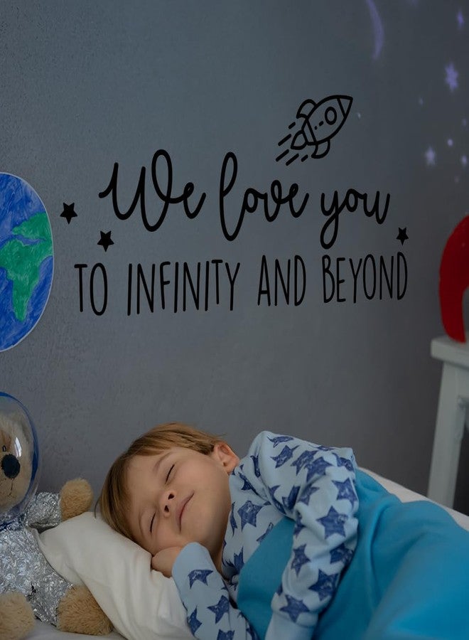 Ceybo Vinyl Wall Art Decal - We Love You to Infinity and Beyond - 11" x 24.5" - Cute Sweet Charming Rocket Ship Stars Kids Home Bedroom Playroom Nursery Living Room Indoor Decoration Quote - Image 4