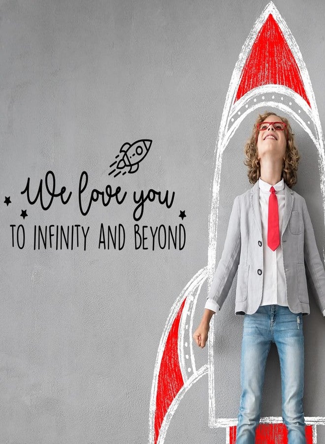 Ceybo Vinyl Wall Art Decal - We Love You to Infinity and Beyond - 11" x 24.5" - Cute Sweet Charming Rocket Ship Stars Kids Home Bedroom Playroom Nursery Living Room Indoor Decoration Quote - Image 5