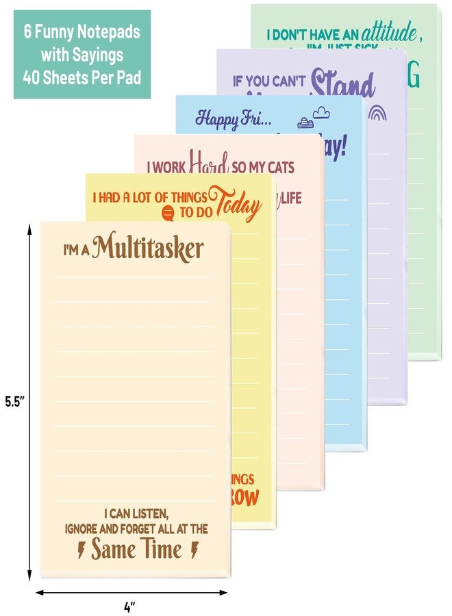 Fancy Land Funny Notepads with Sayings Lined Note Pad with Sarcastic Quotes for Coworkers Office Supplies Women Men 6 Pack - Image 3
