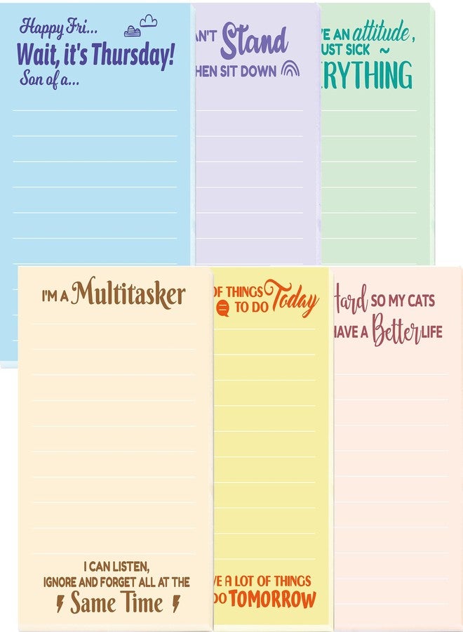 Fancy Land Funny Notepads with Sayings Lined Note Pad with Sarcastic Quotes for Coworkers Office Supplies Women Men 6 Pack - Image 2