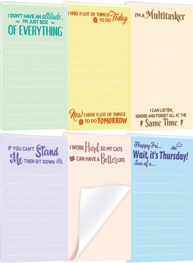 Fancy Land Funny Notepads with Sayings Lined Note Pad with Sarcastic Quotes for Coworkers Office Supplies Women Men 6 Pack - Image 1