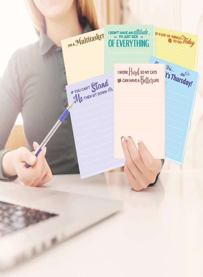 Fancy Land Funny Notepads with Sayings Lined Note Pad with Sarcastic Quotes for Coworkers Office Supplies Women Men 6 Pack - Image 5