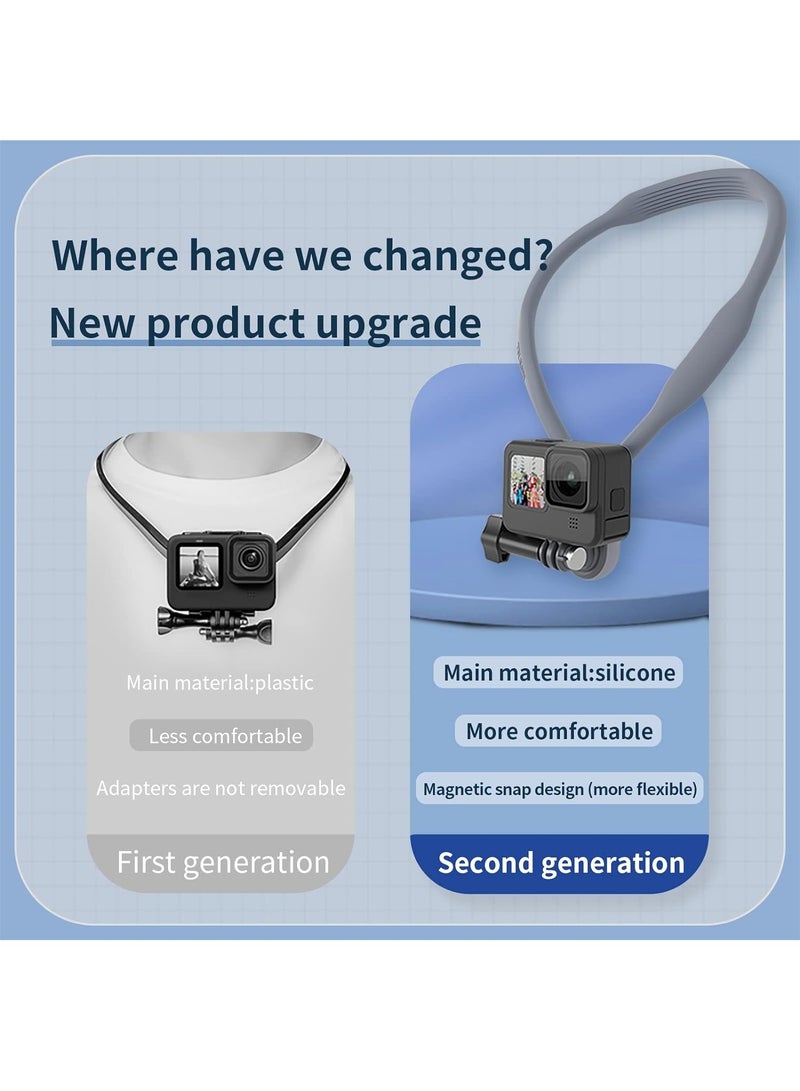 Magnetic Neck Mount for Phones, POV Selfie Hand Free Chest Shoulder Support Video Vlog Body Strap Attachment Accessories for GoPro Max Go Pro Hero 11 10 9 8 7 Insta360 One RS X2 X3 DJI Action 2 3 - Image 5