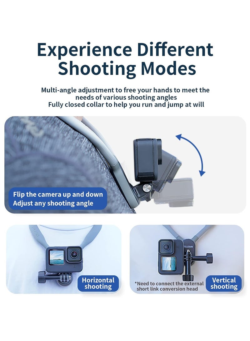 Magnetic Neck Mount for Phones, POV Selfie Hand Free Chest Shoulder Support Video Vlog Body Strap Attachment Accessories for GoPro Max Go Pro Hero 11 10 9 8 7 Insta360 One RS X2 X3 DJI Action 2 3 - Image 4